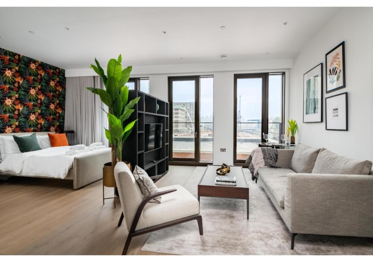 Elegant And Modern Apartments In Canary Wharf Right Next To Thames Londen Buitenkant foto